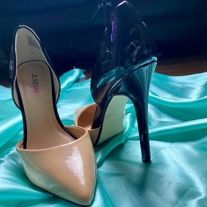 Black and nude heels! Worn once!!